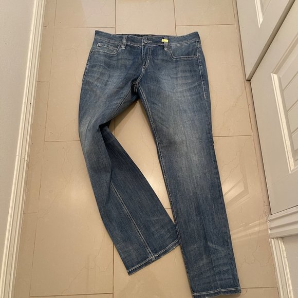 Rock & Roll Denim Regular Stackable Bootcut Jeans Mens 38W Medium Blue Cotton Bl - Picture 16 of 16